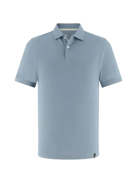 Boggi Milano high-performance piqué polo shirt with S-Cafè® yarn Blue BO26P057004