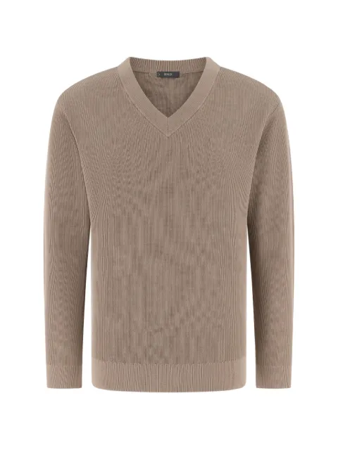 Boggi Milano ribbed V-neck sweater Neutrals BO26P055601
