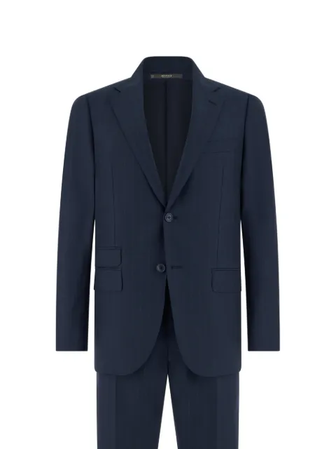 Boggi Milano pinstriped flap-pocket suit Blue BO26P005601