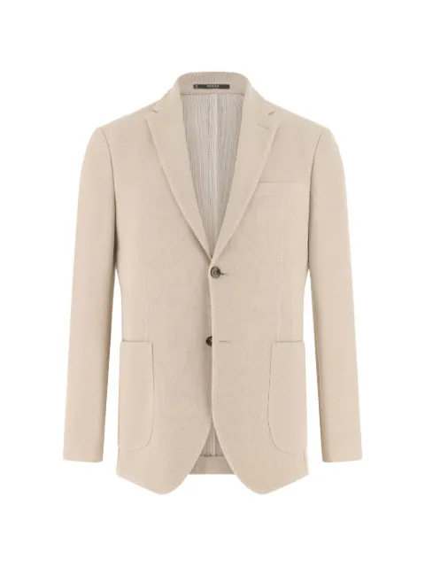 Boggi Milano micro–textured patch-pocket blazer Neutrals BO26P032802