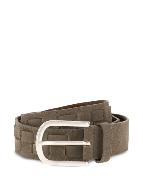 Boggi Milano woven suede leather belt Brown BO26P029502
