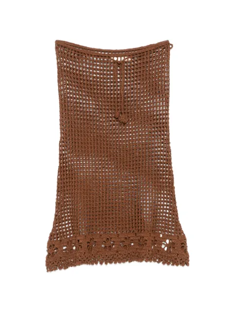TERRY PUESTO Sara crochet-knit skirt Brown SS26SMIDI