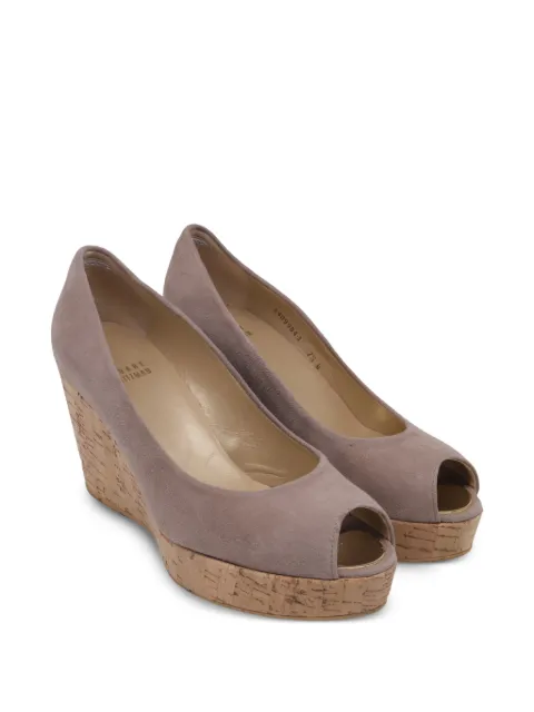 Stuart Weitzman Anna peep-toe wedge pumps Brown GILTPUUSSH667236W