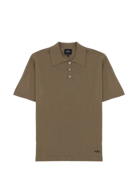 A.P.C. logo-detail polo shirt Brown COEZJH23471PKB