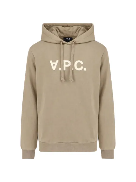 A.P.C. logo-print hoodie Neutrals COHMCM27908JMA