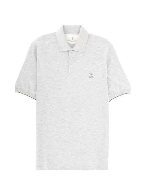 Brunello Cucinelli logo-embroidered polo shirt Grey ME8548788CH200