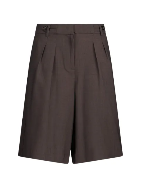 LIU JO mélange pleated denim shorts Brown CA6125T577AP9578
