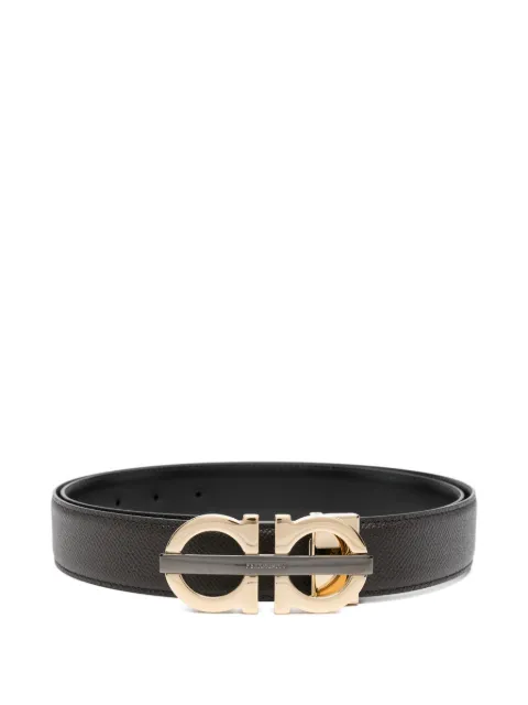 Ferragamo Gancini-buckle leather belt Brown 670632
