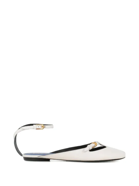 Lanvin buckle-strap flat pumps White FWBAMB0BNAPAP26