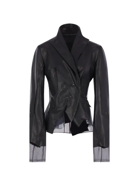 YEHUAFAN tulle-panelled blazer Black 1025BLACK