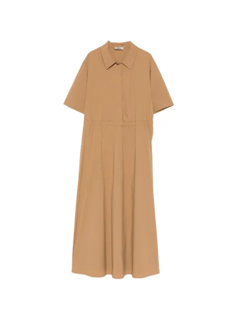 Herno collared gathered midi dress Neutrals AB000061D12431SZ