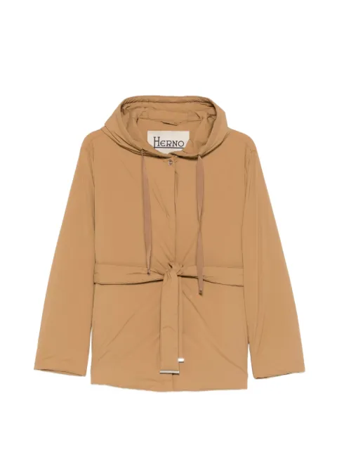Herno hooded tie-fastening jacket Brown GI000360D