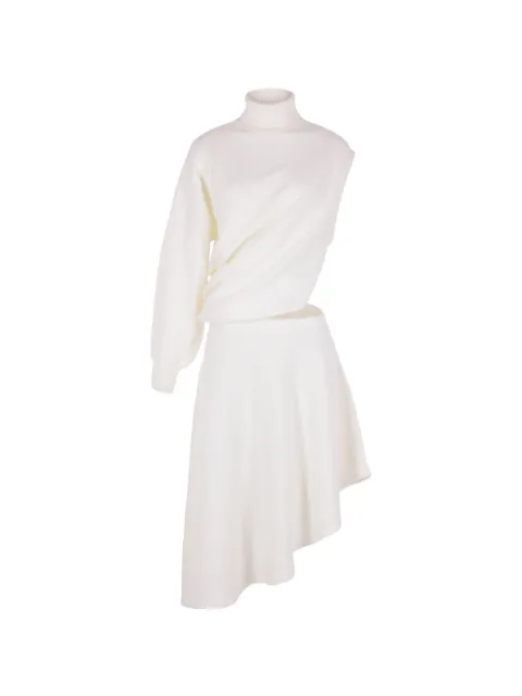 Alaïa asymmetric roll-neck dress White AA9R2847K160C
