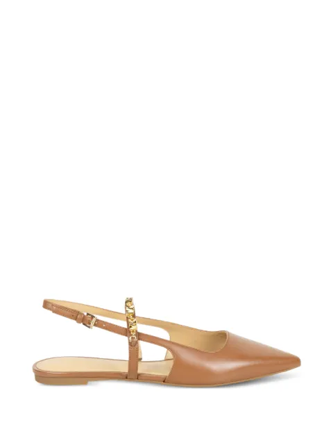Michael Kors pointed-toe chain-detail ballet flats Brown 40R6DIFP2L
