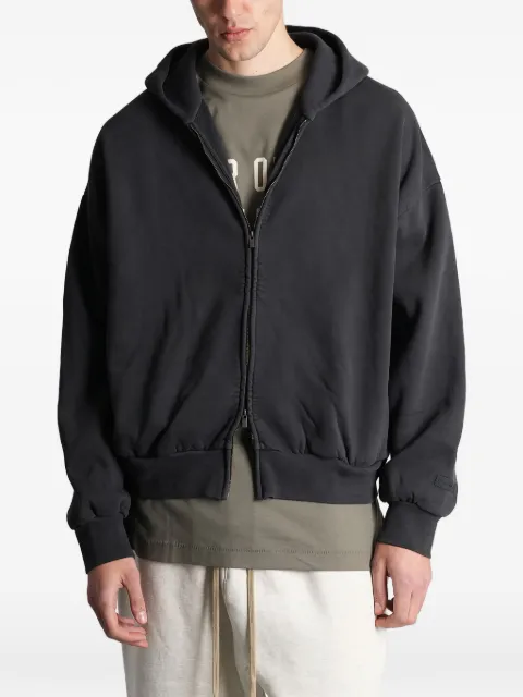 FEAR OF GOD ESSENTIALS double-zip long-sleeve hoodie Black 192HO254782F