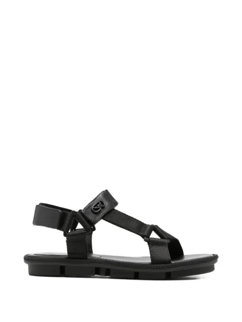 Sergio Rossi touch-strap logo-plaque sandals Black B14360MFL4271000