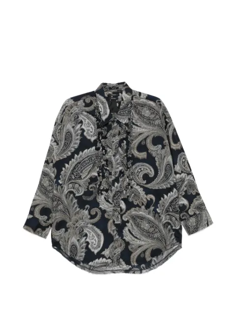 R13 ruffled paisley-print shirt Black R13WR478R799A