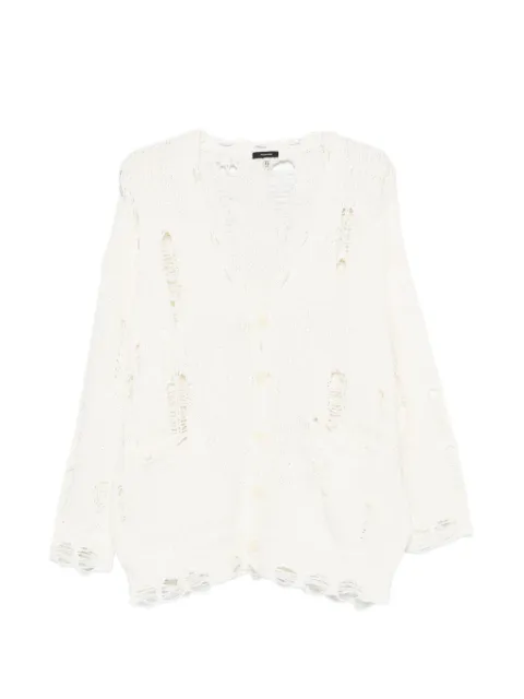 R13 distressed oversized cardigan White R13WY198Y110B