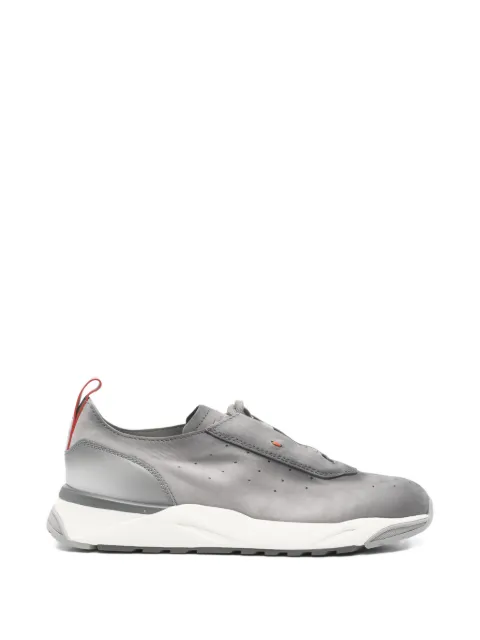 Santoni perforated-details leather sneakers Grey MBIM22032BGRTFEHG45