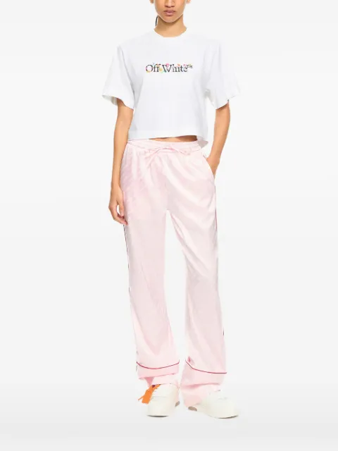 Off-White Bookish Glowing Flower crop T-shirt White 2AA090S26JER001W102