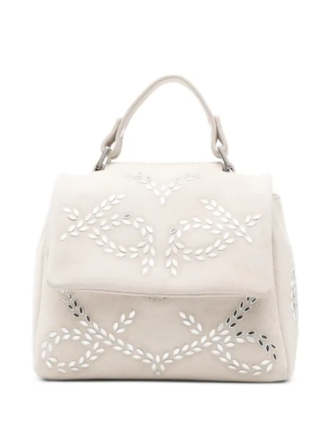 Orciani mirror-embellished suede tote bag Neutrals B02019PEG