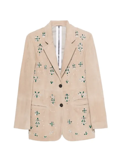 Sword embellishment single-breasted jacket Neutrals SE268208SKYSUEC144