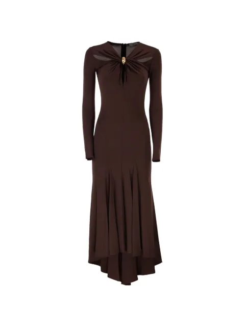 Elisabetta Franchi dress in crêpe jersey fabric with jewel detail Brown AB88561E2