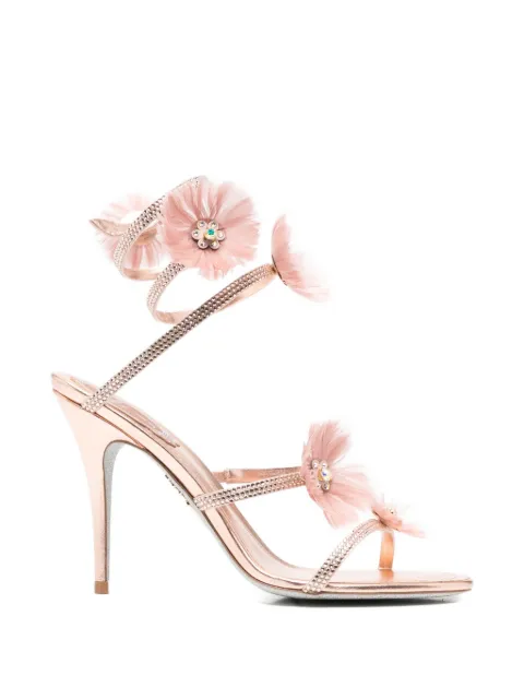 René Caovilla Jolenefloral-embellished sandals Pink C12852100RN01V761