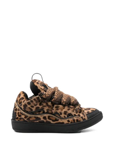 Lanvin Curb animal-print lace-up sneakers Neutrals FUSKDK12POLEP260510