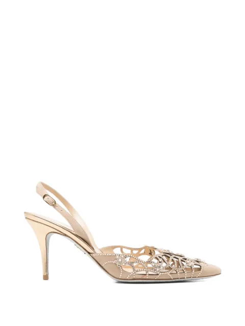 René Caovilla Eden crystal-embellished laser-cut pumps Neutrals C12800080C001V104