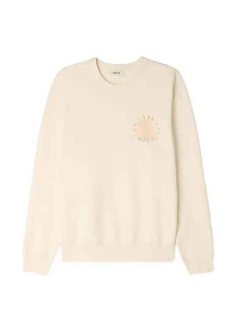 SANDRO crochet flower knit sweatshirt Neutrals SHPTR00803