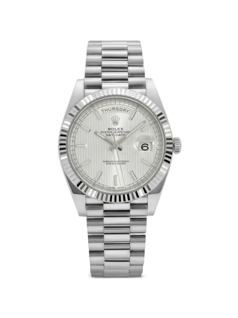 Rolex 2018 DayDate stripe 40mm watch Silver 228239