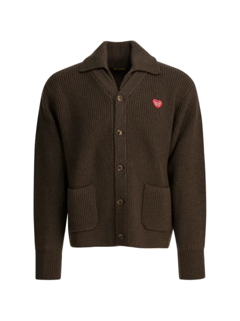 Human Made spread-collar button-up cardigan Brown HM30CS004
