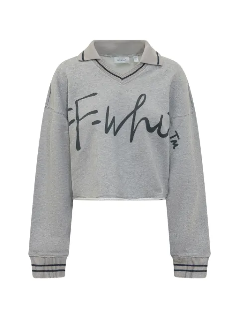 Off-White cropped script sweatshirt Grey 2BA07BS26FLE001