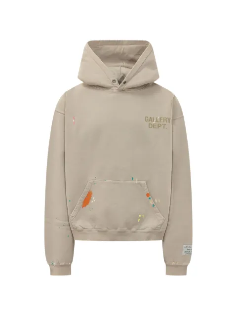 GALLERY DEPT. paint-splatter logo-print hoodie Neutrals OUT024