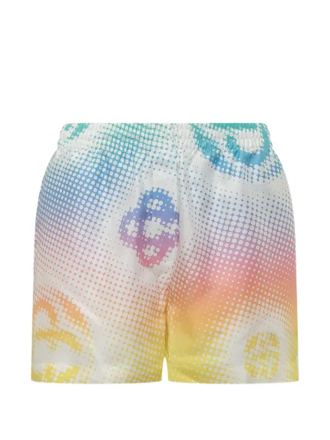 Casablanca Halftone gradient-effect silk shorts White WSP26TR40401