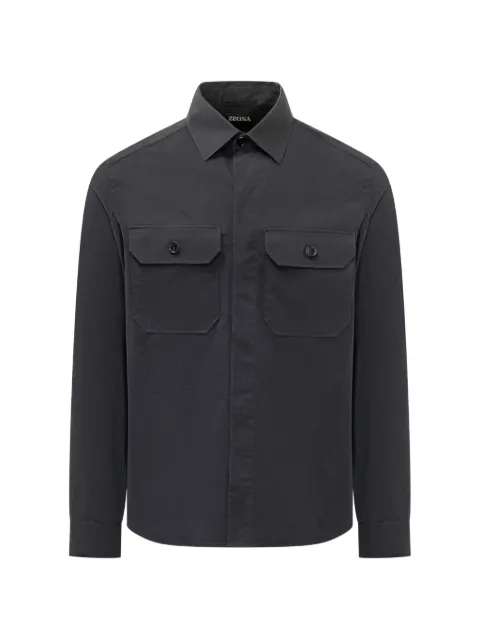 Zegna button-flap pocket overshirt Grey UHV16A3SOT8B