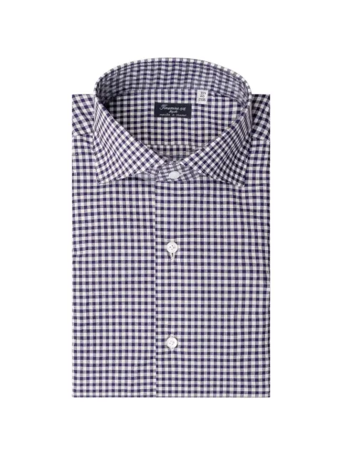 Finamore 1925 Napoli gingham-pattern shirt Blue MLEUPSZL040025M0682