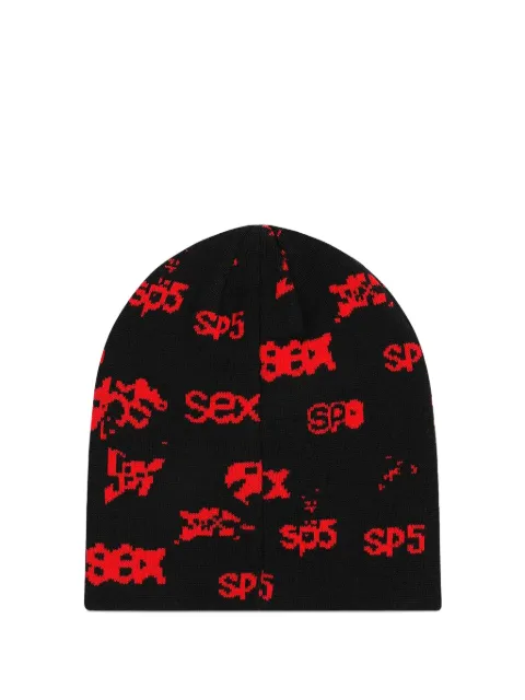 SP5DER Skulley beanie hat Black SP5DER281