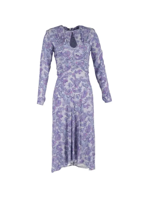 Isabel Marant Vintage Telima cut-out paisley-print midi dress Purple NAPPUGBCL663692W