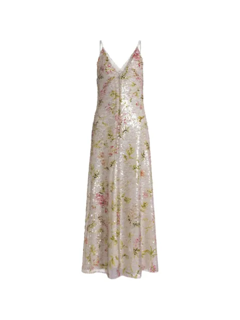 Alberta Ferretti floral-print dress Neutrals A04511646098