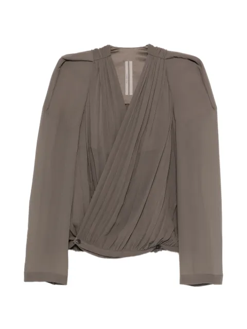 Rick Owens Maria pleated crossover jacket Brown RP01F6750G