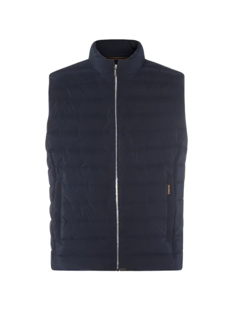 Moorer quilted zip gilet Blue MOUGI100015OSU0498