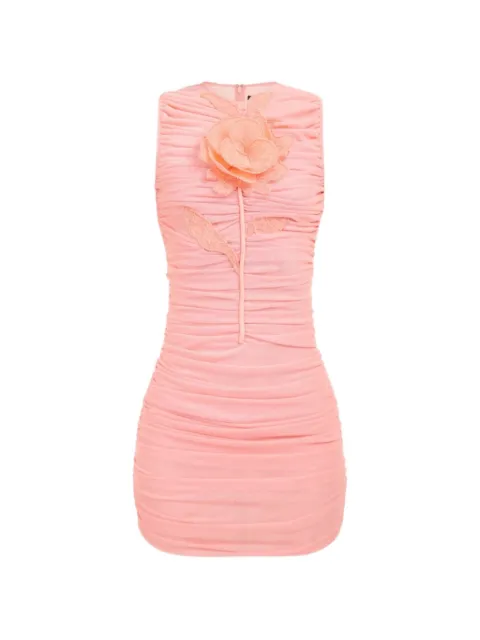 David Koma floral ruched mini dress Pink RE26DK16D