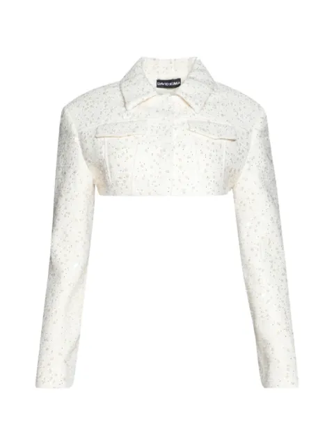 David Koma sequin-embellished cropped jacket White RE26DK79J
