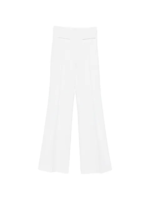 Elisabetta Franchi trousers in double layer stretch crêpe fabric with embroidered logo White PA17161E2