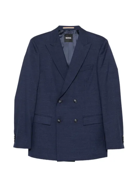 BOSS wool double-breasted suit Blue 50557256