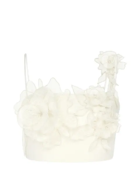 David Koma floral appliqué top Neutrals RE26DK40T