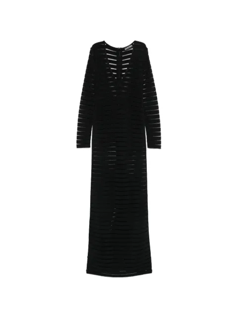 David Koma V-neck openwork maxi dress Black RE26DKKN19DL