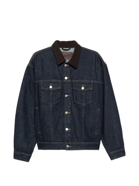 NN07 Roy 1882 corduroy-collar denim jacket Blue 2610000022